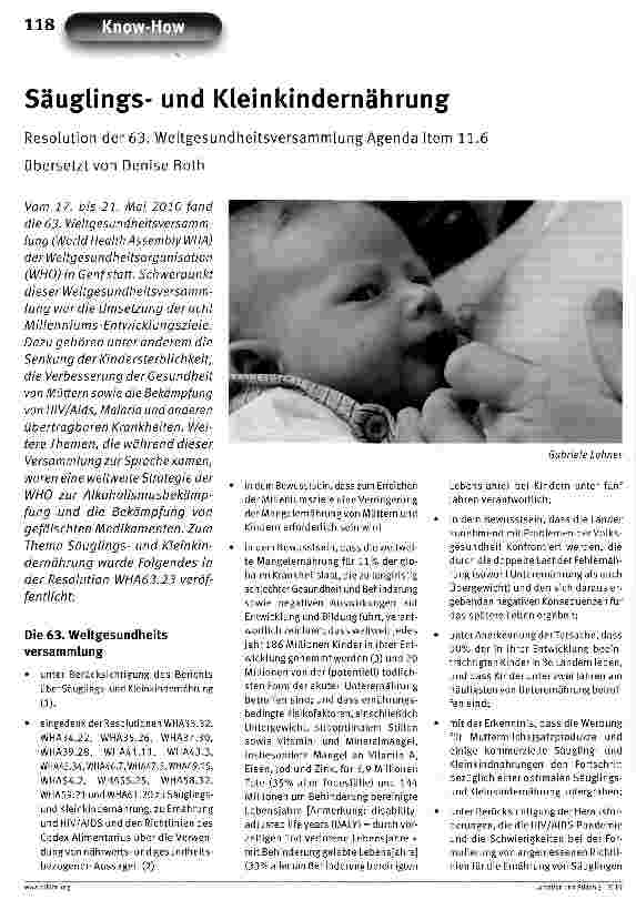 Vorschauseite 1: Säuglingsund Kleinkindernährung