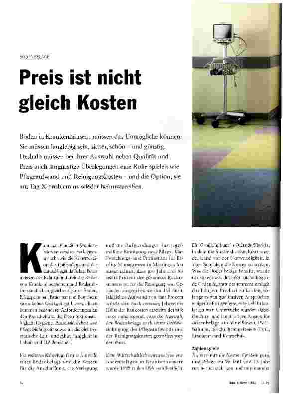 Vorschauseite 1: Preis ist nicht gleich Kosten