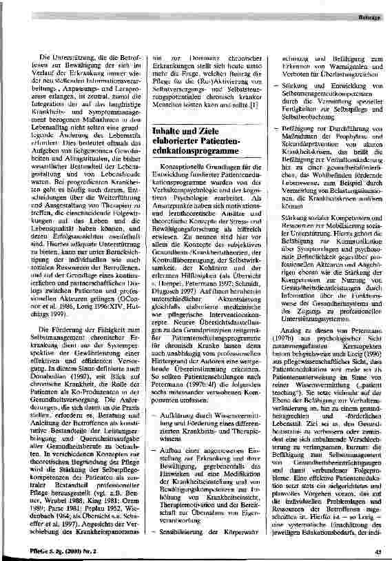 Vorschauseite 2: Patientenedukation - (k)ein zentrales Thema in der deutschen Pflege?