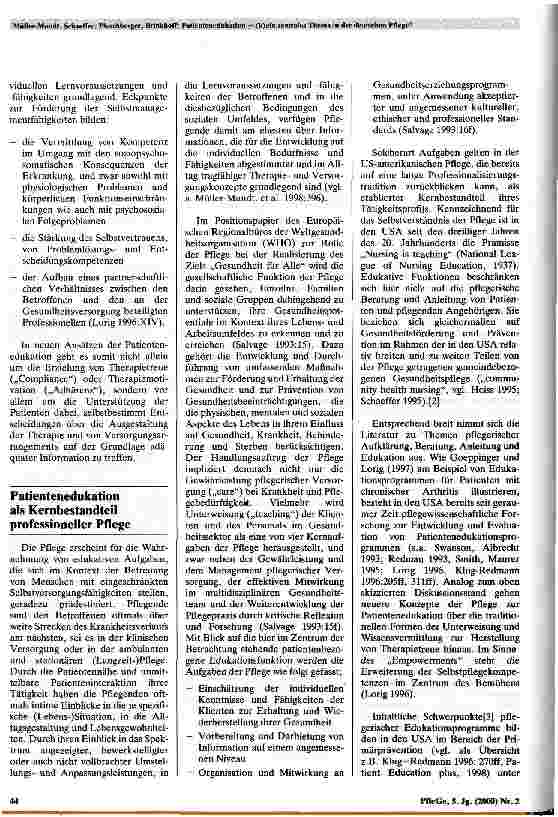 Vorschauseite 3: Patientenedukation - (k)ein zentrales Thema in der deutschen Pflege?