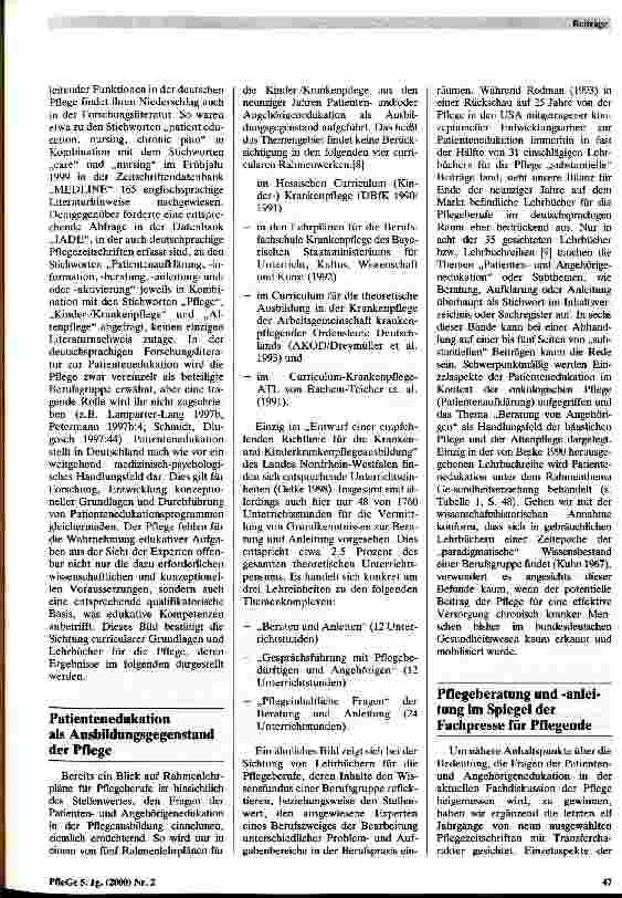 Vorschauseite 6: Patientenedukation - (k)ein zentrales Thema in der deutschen Pflege?