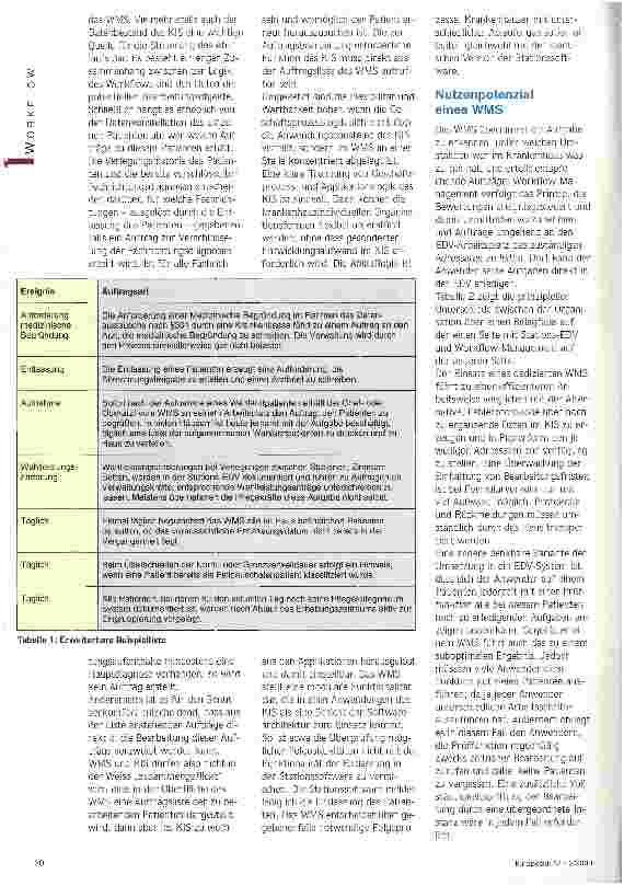 Vorschauseite 4: Die treibende Kraft Das Workflow-Management-System im Krankenhaus