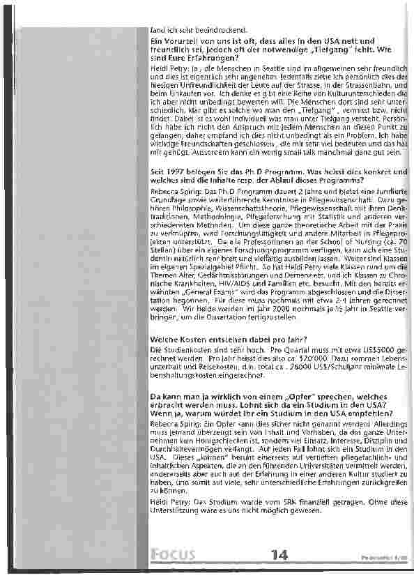 Vorschauseite 4: Ph. D. in USA: grosser Aufwand für einen Pflege-Doktor-Titel