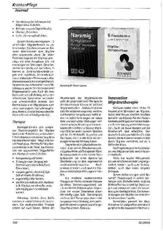 Vorschauseite 2: Dem Kopfschmerz begegnen Deutscher Schmerzkongress 2000 in Hamburg