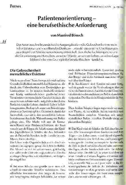 Vorschauseite 1: Patientenorientierung - eine berufsethische Anforderung