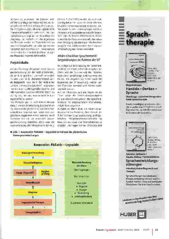 Vorschauseite 2: Früherkennung von Sprachentwicklungs-Störungen zum Zeitpunkt der U7