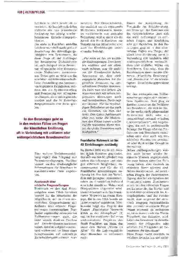 Vorschauseite 3: Ethik-Komitees in der Altenpflege