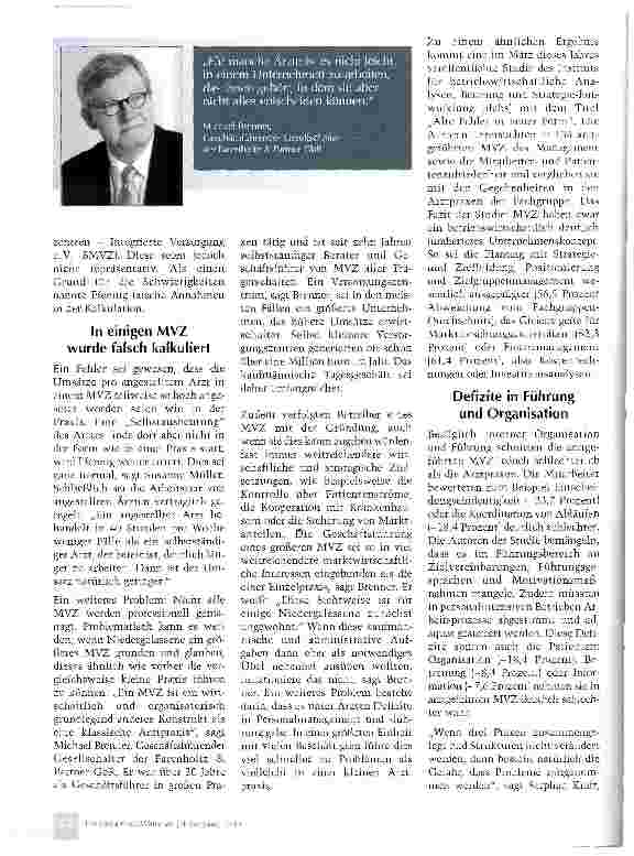 Vorschauseite 2: MVZ: Professionelles Management ist unverzichtbar