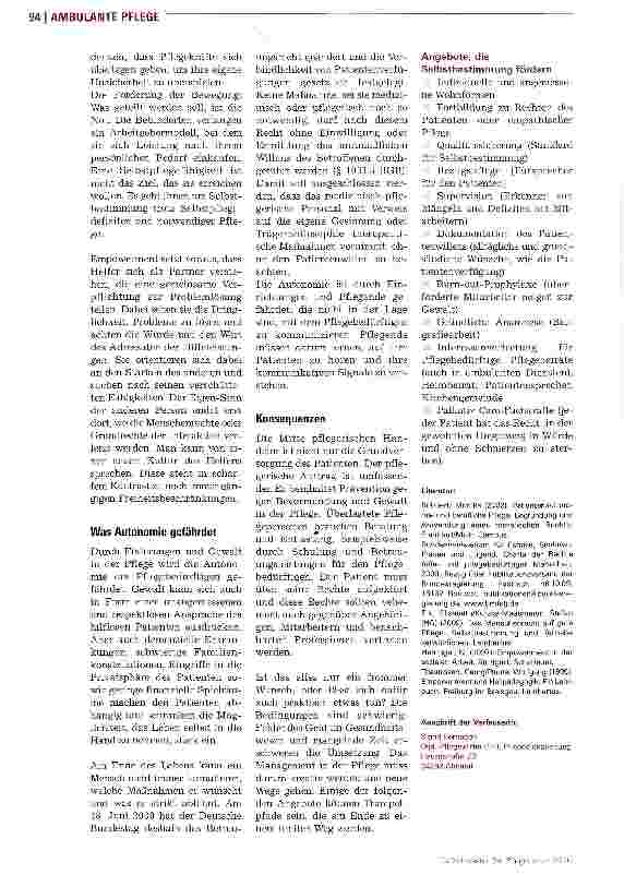 Vorschauseite 3: Wege zu mehr Selbstbestimmung in der Pflege