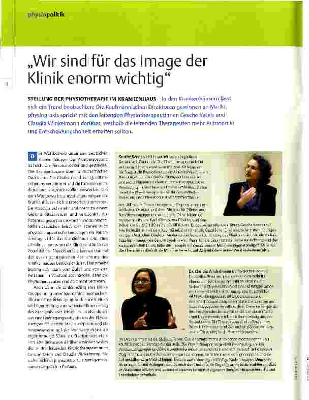Vorschauseite 1: Wir sind für das Image der Klinik enorm wichtig