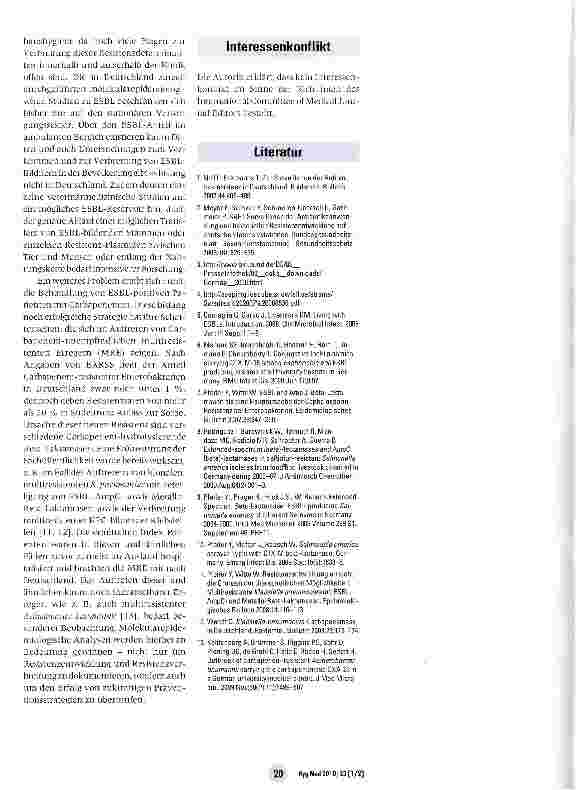 Vorschauseite 4: Surveillance und molekulare Epidemiologie von ESBL in Deutschland