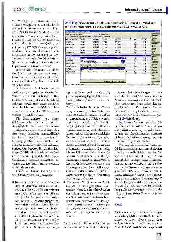 Vorschauseite 2: Qualitätssicherung im Universitätsklinikum Freiburg