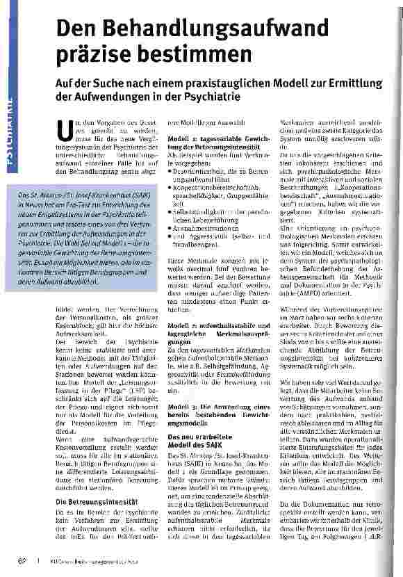 Vorschauseite 1: Den Behandlungsaufwand präzise bestimmen