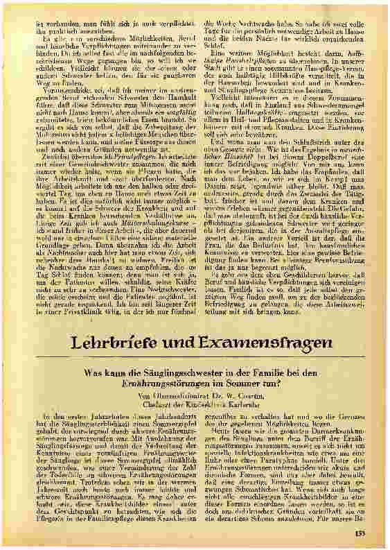 Vorschauseite 1: Was kann die Säuglingsschwester in der Familie bei den Ernährungsstörungen im Sommer tun?