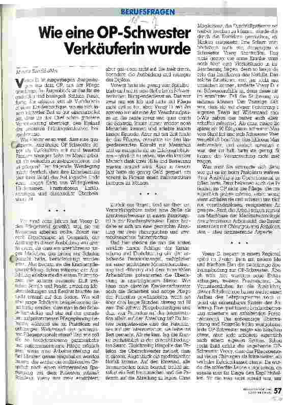 Vorschauseite 1: Wie eine OP-Schwester Verkäuferin wurde