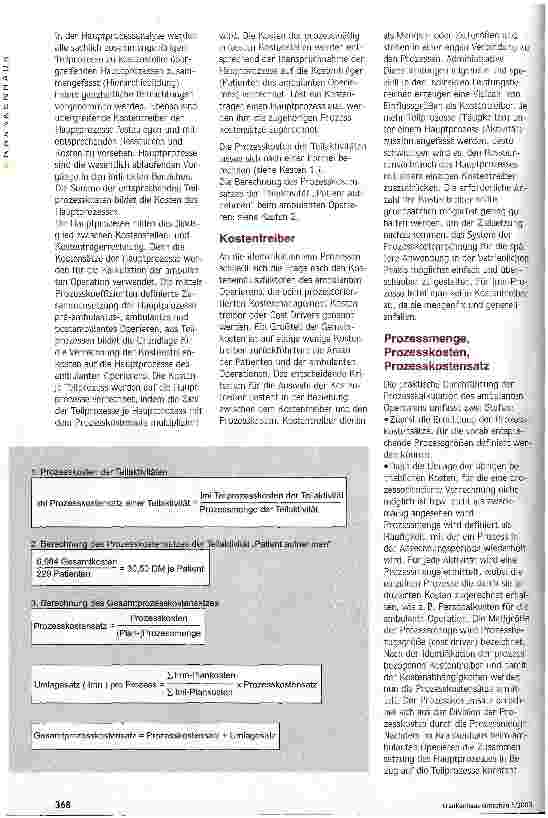 Vorschauseite 5: Wie hoch sind die Gemeinkosten? Die Prozesskostenrechnung zur Kalkulation des ambulanten Operierens