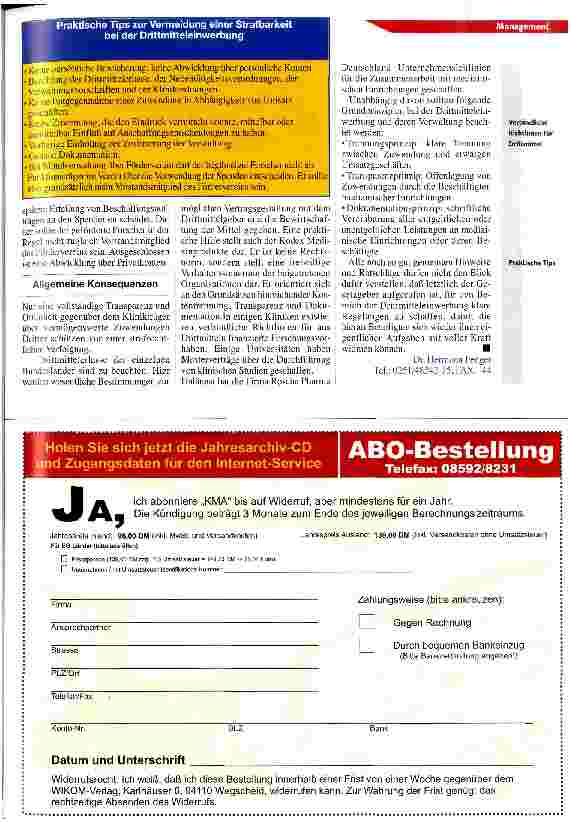 Vorschauseite 4: Sponsoring-Management in deutschen Kliniken