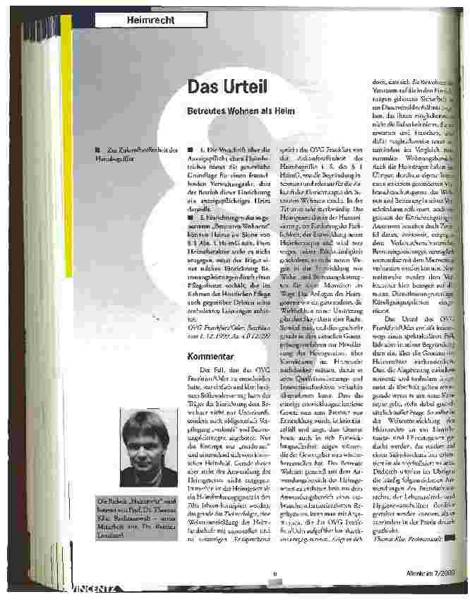 Vorschauseite 1: Betreutes Wohnen als Heim Zur Zukunftsoffenheit des Heimbegriffs