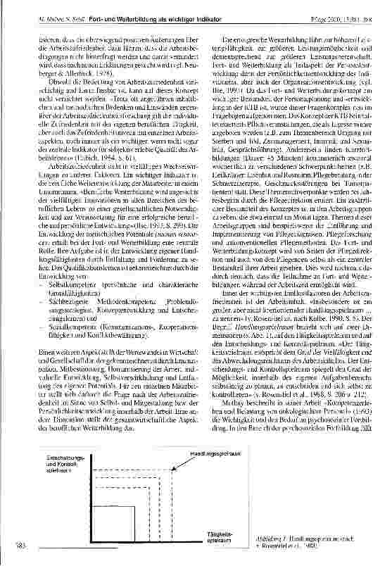 Vorschauseite 3: Fortund Weiterbildung als wichtiger Indikator der Arbeitszufriedenheit in der Pflege Resultate einer quantitativen Studie