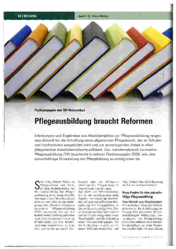 Vorschauseite 1: Pflegeausbildung braucht Reformen