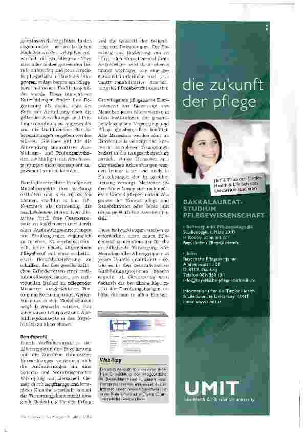 Vorschauseite 2: Pflegeausbildung braucht Reformen