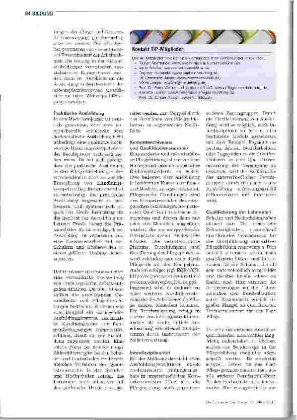 Vorschauseite 3: Pflegeausbildung braucht Reformen