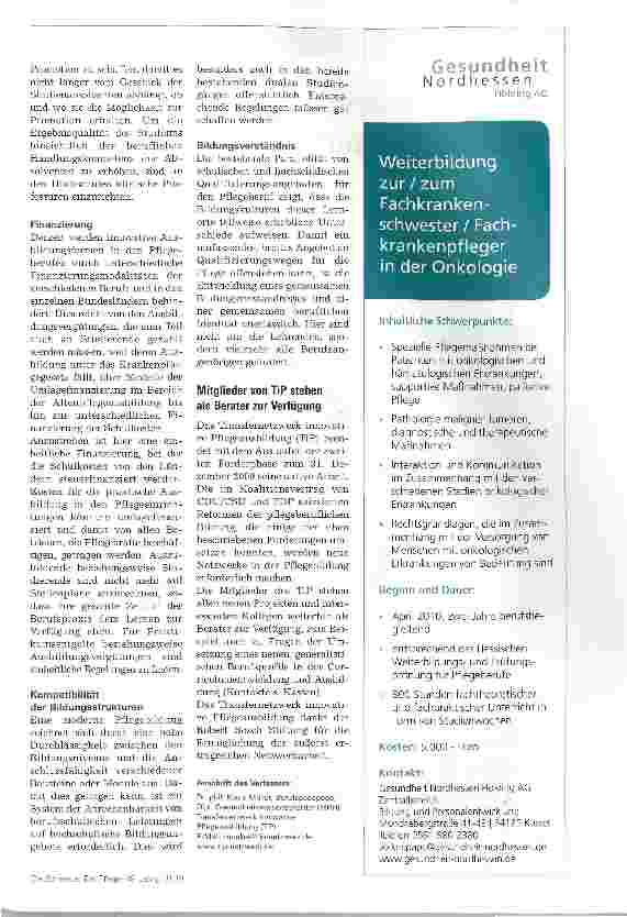 Vorschauseite 4: Pflegeausbildung braucht Reformen