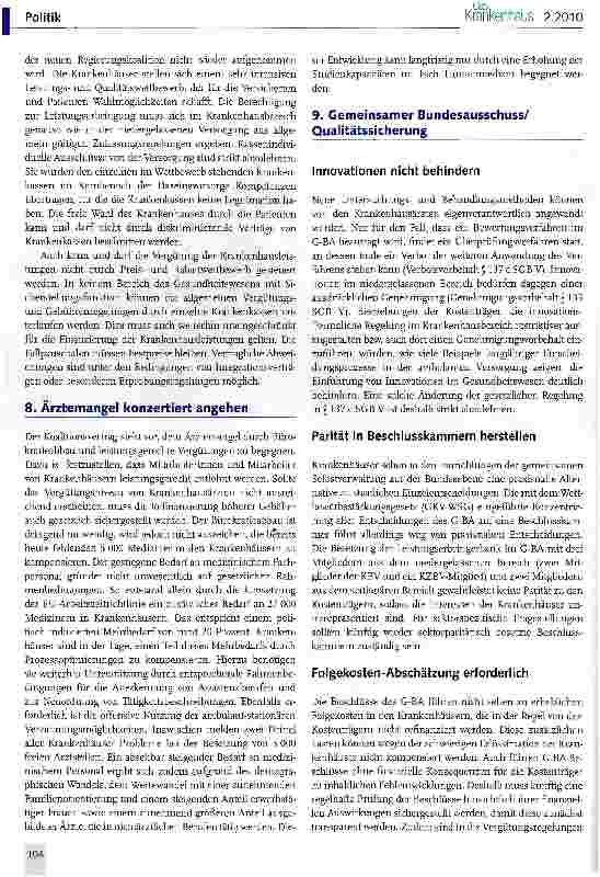 Vorschauseite 6: DKG fordert Planbarkeit und Verläss-lichkeit der rechtlichen Rahmenbedingungen für die Krankenhäuser