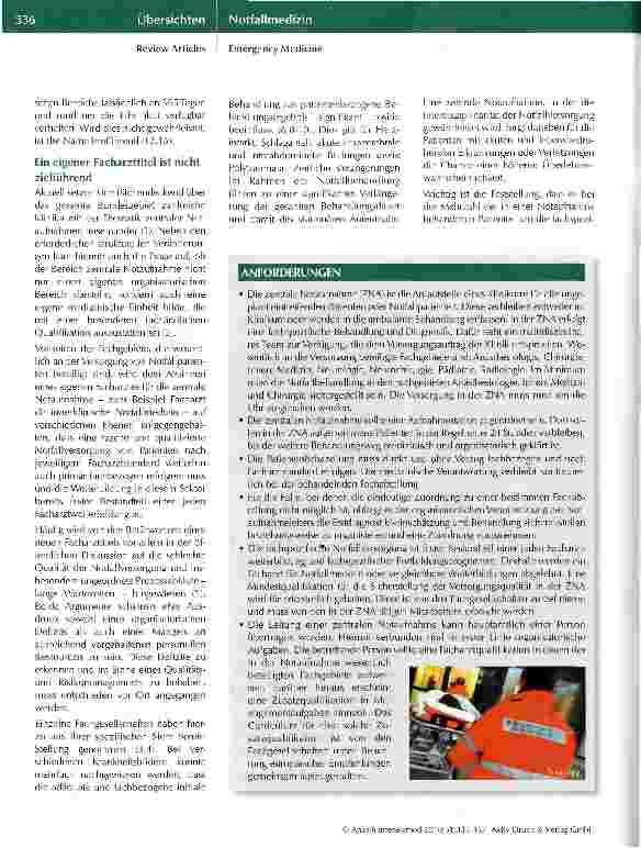 Vorschauseite 2: Notfallbehandlung: Zentral und interdisziplinär