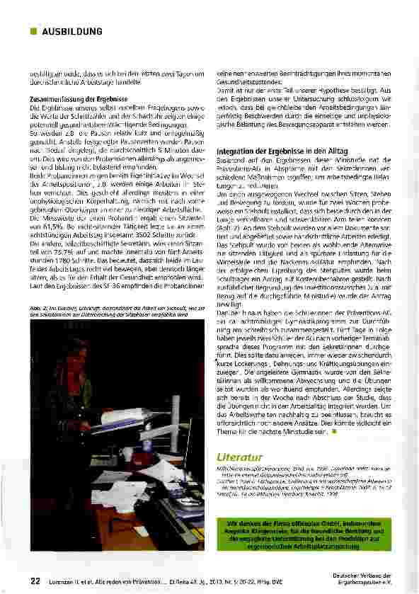 Vorschauseite 3: Alle reden von Prävention und Gesundheitsförderung - Wir machen etwas!