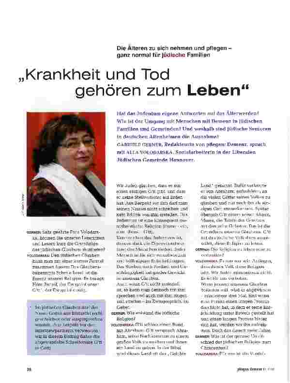 Vorschauseite 1: Krankheit und Tod gehören zum Leben