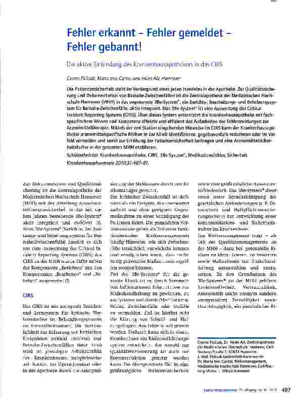 Vorschauseite 1: Fehler erkannt - Fehler gemeldet -Fehler gebannt!