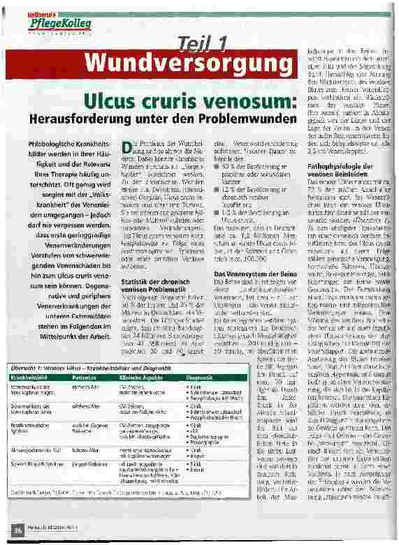 Vorschauseite 1: Wundversorgung Teil 1: Ulcus cruris venosum