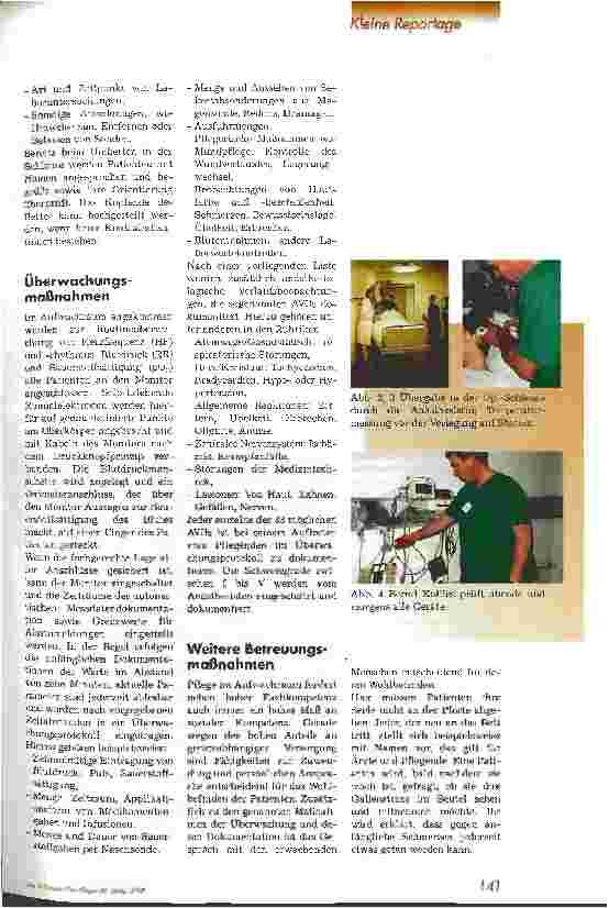 Vorschauseite 2: Aufgaben der postoperativen Betreuung im Aufwachraum Ein Arbeitsplatz wird vorgestellt