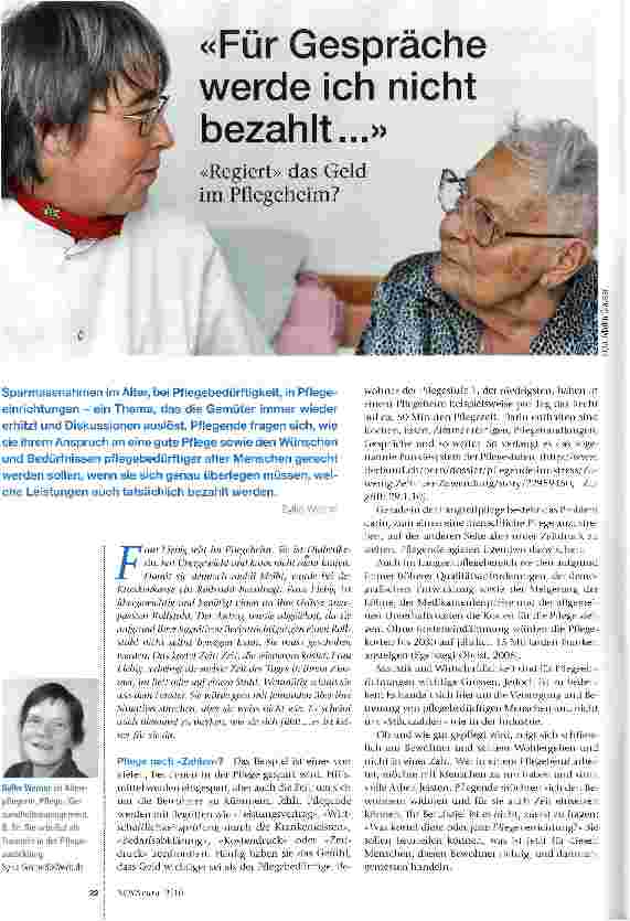 Vorschauseite 1: «Für Gespräche werde ich nicht bezahlt. .. »