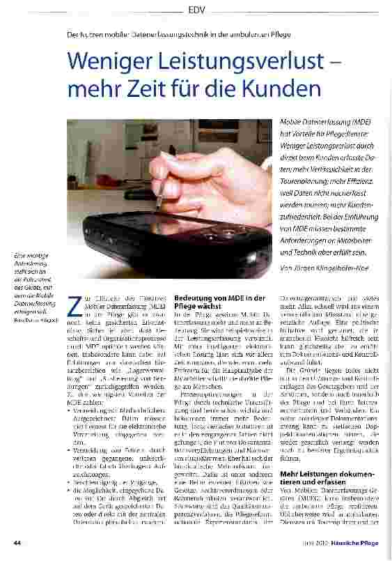 Vorschauseite 1: Weniger Leistungsverlust mehr Zeit für die Kunden