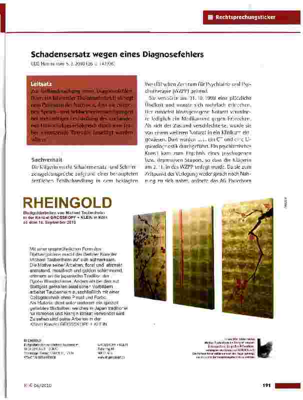 Vorschauseite 1: Schadensersatz wegen eines Diagnosefehlers