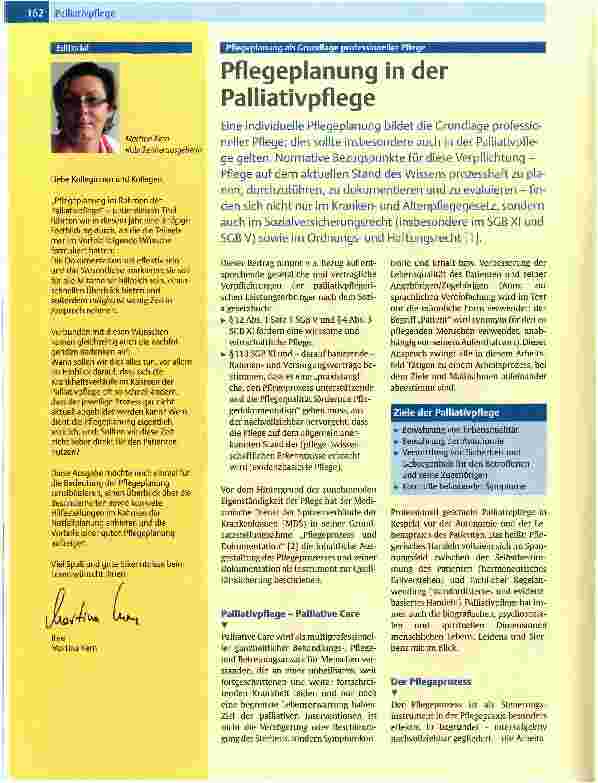 Vorschauseite 1: Pflegeplanung in der Palliativpflege