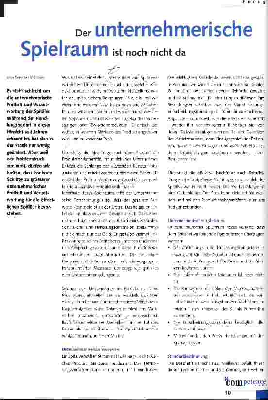 Vorschauseite 1: Der unternehmerische Spielraum ist noch nicht da