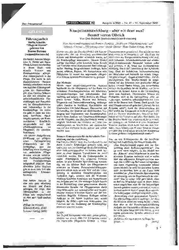 Vorschauseite 1: Kompetenzentwicklung - aber wie denn nun? Benner versus Olbrich