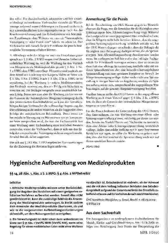 Vorschauseite 4: Spitzenstellungswerbung für Hörgeräteversorgung