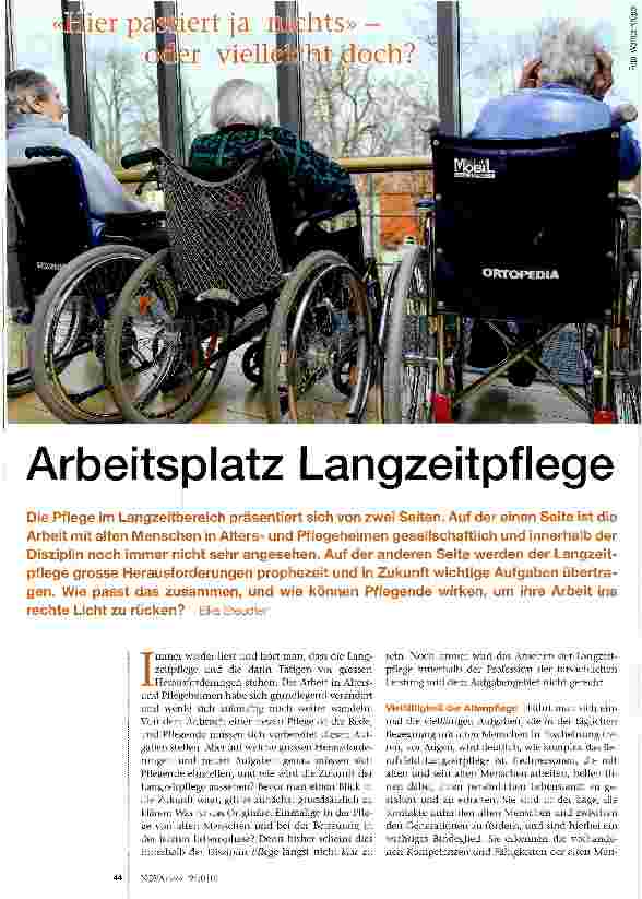 Vorschauseite 1: Arbeitsplatz Langzeitpflege