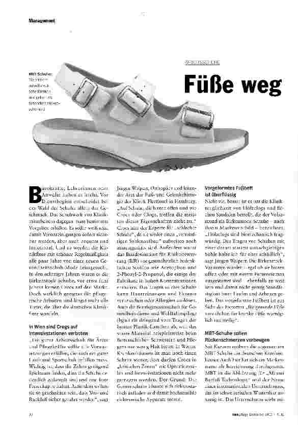 Vorschauseite 1: Füße weg von Clogs und Co.!