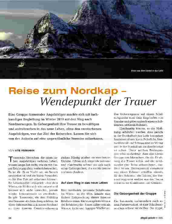 Vorschauseite 1: Reise zum Nordkap - Wendepunkt der Trauer