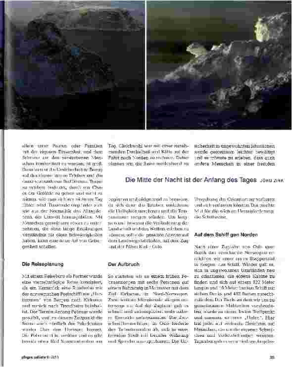 Vorschauseite 2: Reise zum Nordkap - Wendepunkt der Trauer
