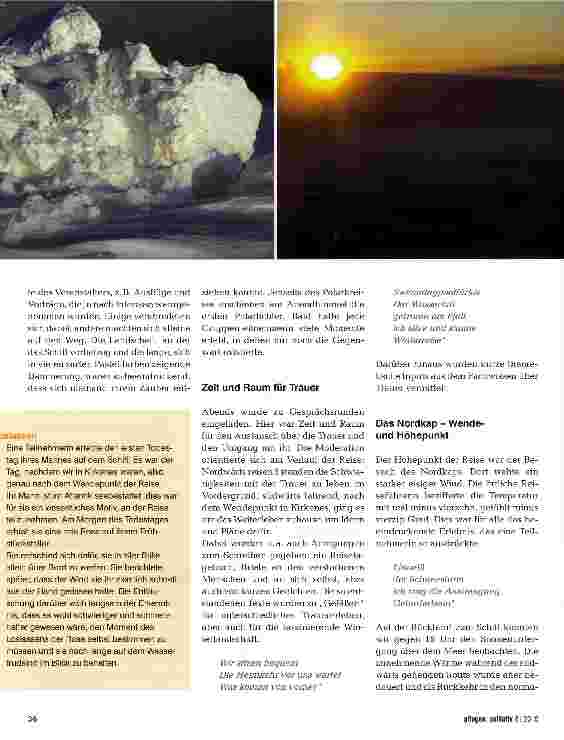 Vorschauseite 3: Reise zum Nordkap - Wendepunkt der Trauer