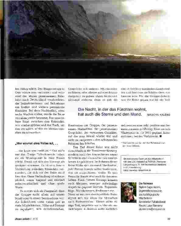 Vorschauseite 4: Reise zum Nordkap - Wendepunkt der Trauer