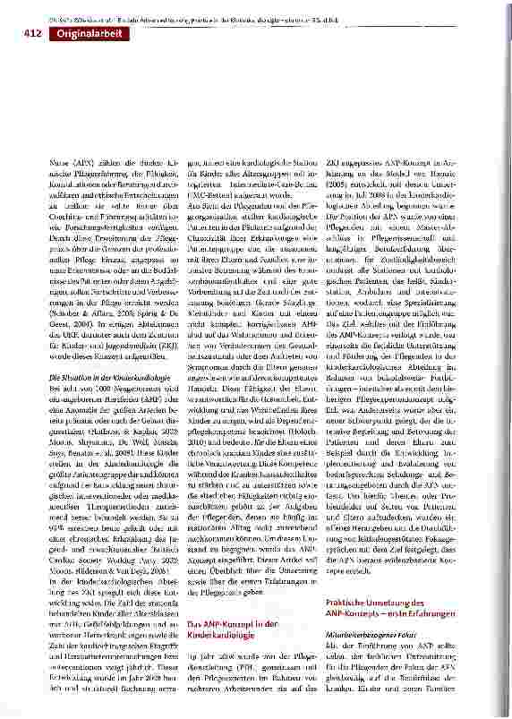 Vorschauseite 2: Ein Jahr Advanced Nursing Practice in der Kinderkardiologie - ein erster Rückblick