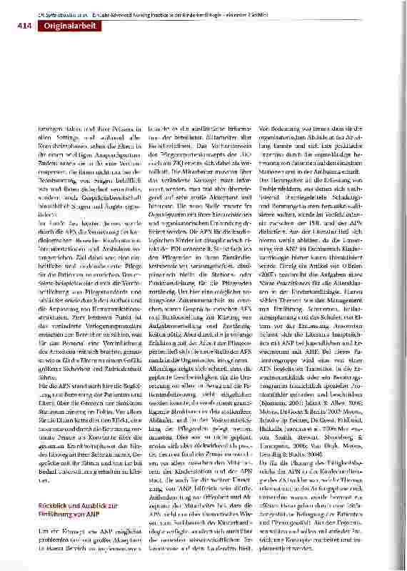 Vorschauseite 4: Ein Jahr Advanced Nursing Practice in der Kinderkardiologie - ein erster Rückblick