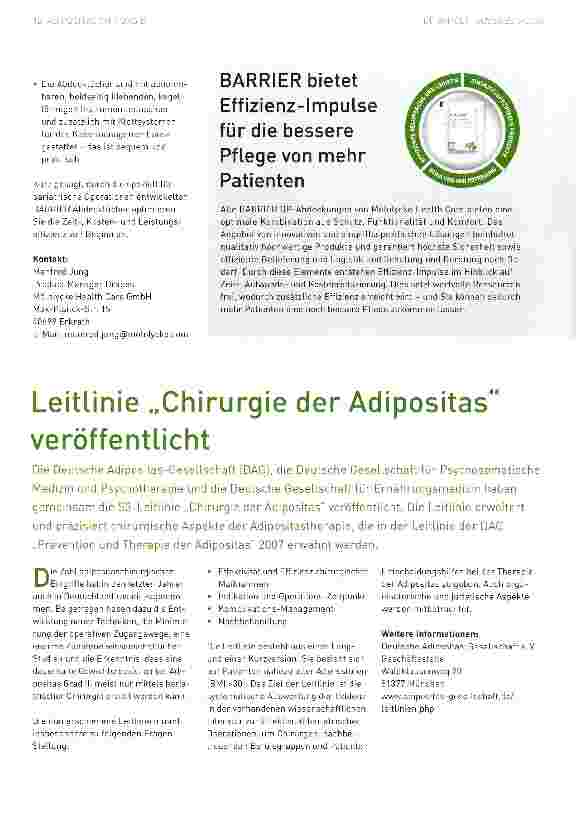 Vorschauseite 2: Moderne Abdeck-Lösungen für die bariatrische Chirurgie
